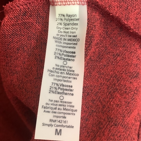 LuLaRoe Sarah Cardigan Open Sweater Duster Heathered Red Size M NWOT - Picture 5 of 9